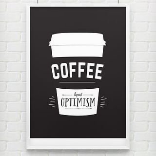 'liquid optimism' coffee poster print by doodlelove