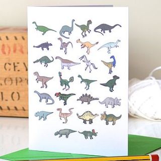 dinosaur alphabet card by becka griffin illustration