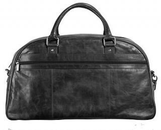 large leather holdall   black by teals