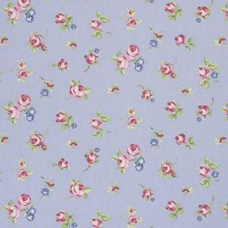 rosebuds sage & blue oil/pvc tablecloth by naive