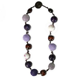 deep purple string necklace by handmade by hayley