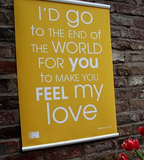 'words in a tube' feel my love by words on walls
