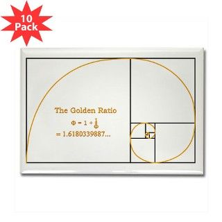 Golden Section   squares Rectangle Magnet (10 pack by ahua