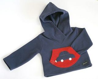 boys fleece hoody with car motif   sale by jazkids