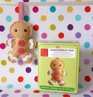 gingerbread man decoration mini kit by paper and string
