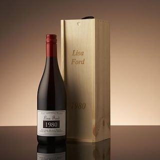 personalised anniversary merlot wine box by intervino