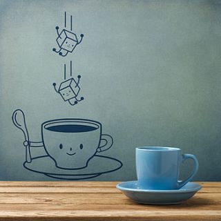 tea with two sugars wall sticker by sirface graphics