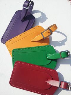 luxury colourful leather luggage tag by artisan satchels