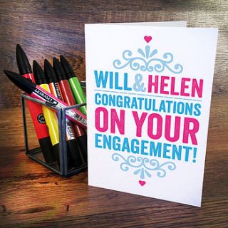 personalised engagement card by a is for alphabet