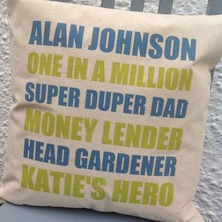 personalised 'message' cushion by tillyanna