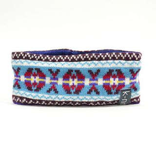 hayward brown sky at night fair isle headband by k nit