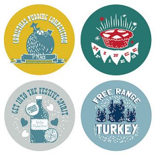 festive food christmas badge collection by tea & ceremony