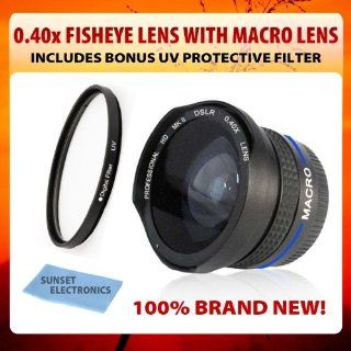 Super Wide Macro 0.40X Fisheye Lens + UV PROTECTION GLASS FILTER FOR THE CANON XT, XTI Digital SLR Cameras.THESE LENSES AND FILTERS WILL ATTACH TO ANY OF THE FOLLOWING CANON LENSES 18 55mm, 75 300mm, 50mm 1.4, 55 200MM.  Digital Camera Accessory Kits  Ca