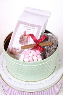 chocolate lovers cake tin hamper by scarlet bakes