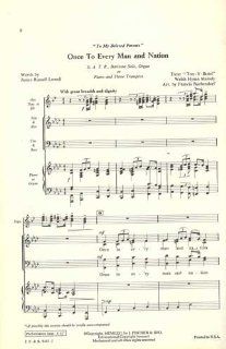 Once ot Every Man and Nation, S.A.T.B, Baritone Solo, Organ or Piano and Three Trumpets (9347) (sheet music) James Russell Lowell; Francis Buebendorf (arr.) Books