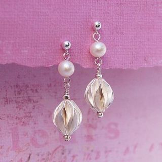 sterling silver and pearl earrings by indivijewels