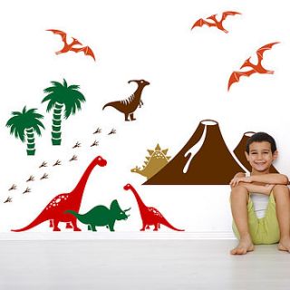 dinosaur wall sticker pack by snuggledust studios