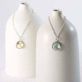 silver pear drop necklace by simply suzy q