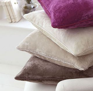 large faux silk velvet cushions by the comfi cottage