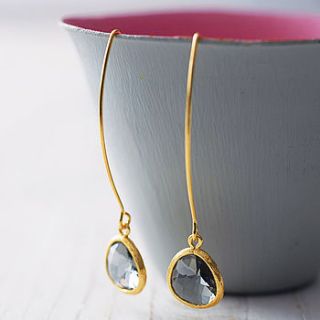 little gold raindrop earrings by simply suzy q