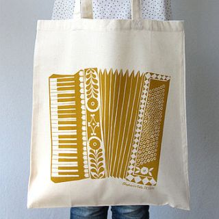 printed accordion illustrated tote bag by stephanie cole design