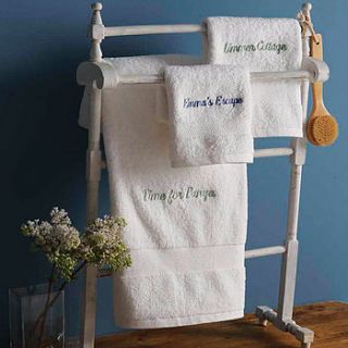 personalised cotton towel by monogrammed linen shop