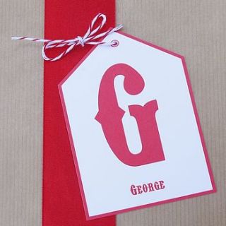 personalised initial gift tag by daisyley