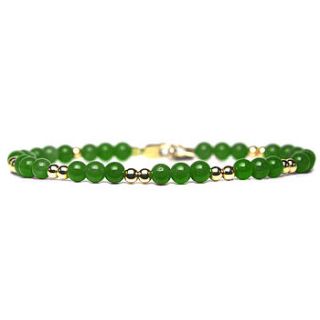 green jade and gold bracelet by mia lia