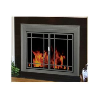 Pleasant Hearth Enfield Prairie Cabinet Style Fireplace Screen and 9