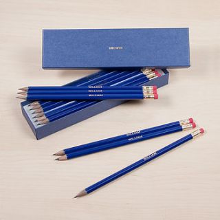 personalised navy pencil set by my 1st years