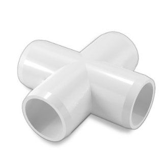 FORMUFIT 1/2" Cross PVC Fitting Connector   Furniture Grade 