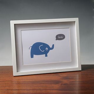 limited edition toby elephant hello print by tobytogs