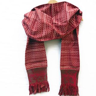 handmade mexican scarf, aztec pattern by chilpa