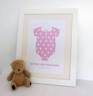 new baby personalised picture by little cherub design