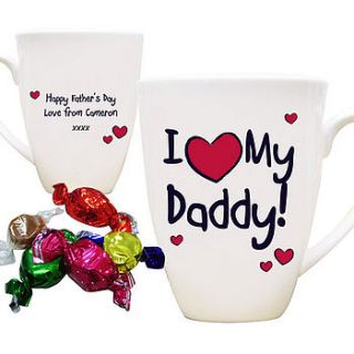 personalised 'i love my daddy' mug by the contemporary home