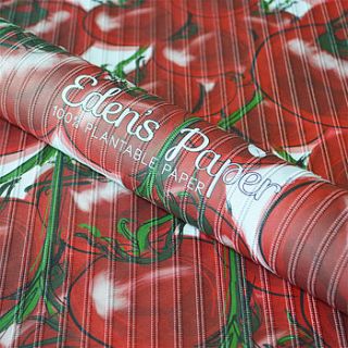 tomato 100% plantable wrapping paper by eden's paper