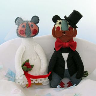 personalised wedding gift handmade bears by thebigforest