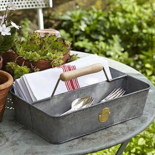 galvanized metal trug by freshly forked