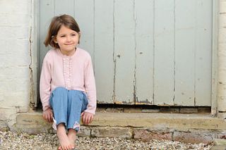 knitted cardigan with frill front detail by bamboo baby