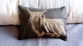 highland cow cushion by helkatdesign