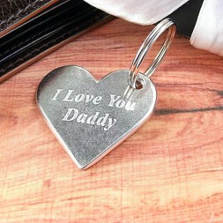 love you dad/daddy heart keyring by multiply design