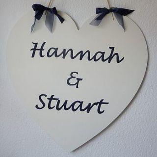 personalised hand painted wedding heart by my little vintage attic