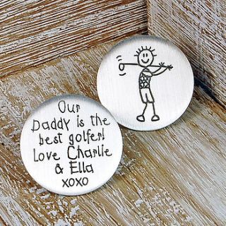 personalised silver golf ball marker by indivijewels