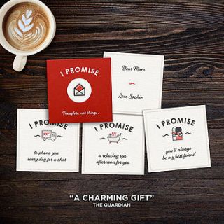 personalised 'i promise' mother's day cards by i promise