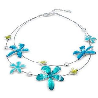 enamel multi flowered necklace by lovethelinks