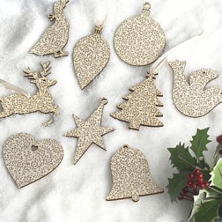 christmas tree decoration white gold by artcuts