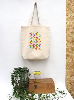 geometric chevron eco tote bag by rolfe&wills