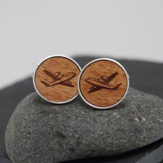 wooden aeroplane cufflinks by maria allen boutique