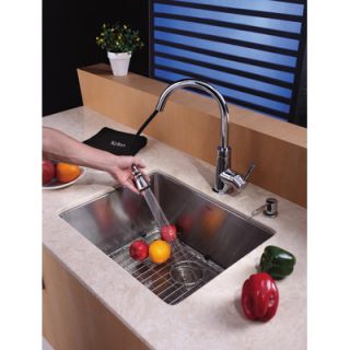 Kraus 23 Undermount Single Bowl Kitchen Sink with 14.9 Faucet in
