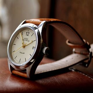 george automatic watch with parchment dial by harold pinchbeck